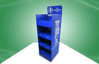 Vier Plankenpos het Karton toont Blauwe de Vertoningstribunes van de Assemblagevloer